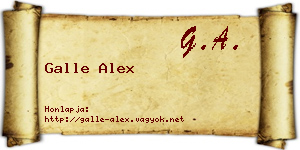 Galle Alex névjegykártya